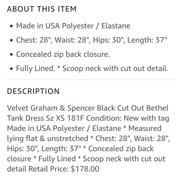 Velvet Spencer Graham Bethel Tank Dress, XS - Picture 3 of 6